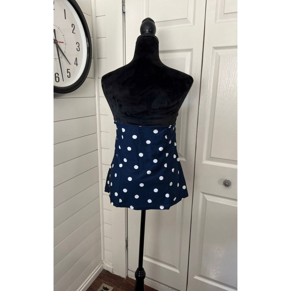 Navy Blue Polka Dot Swimsuit Size 20 - Picture 6 of 9